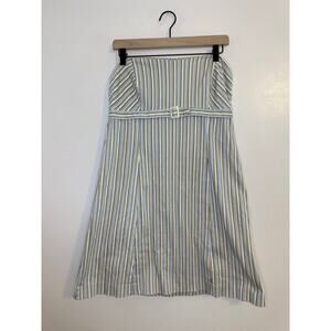 Y2K Vintage Pop Princess Strapless Babydoll Striped Stretch Mini Dress Size 10